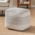 Jani 16 Inch Ottoman Pouf Handcrafted Handmade Ottoman For Seating Footrest Home Decor For Living Room Bedroom
