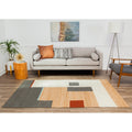 Jani Abstract Ivory Multi Jute Rug 5 X 8