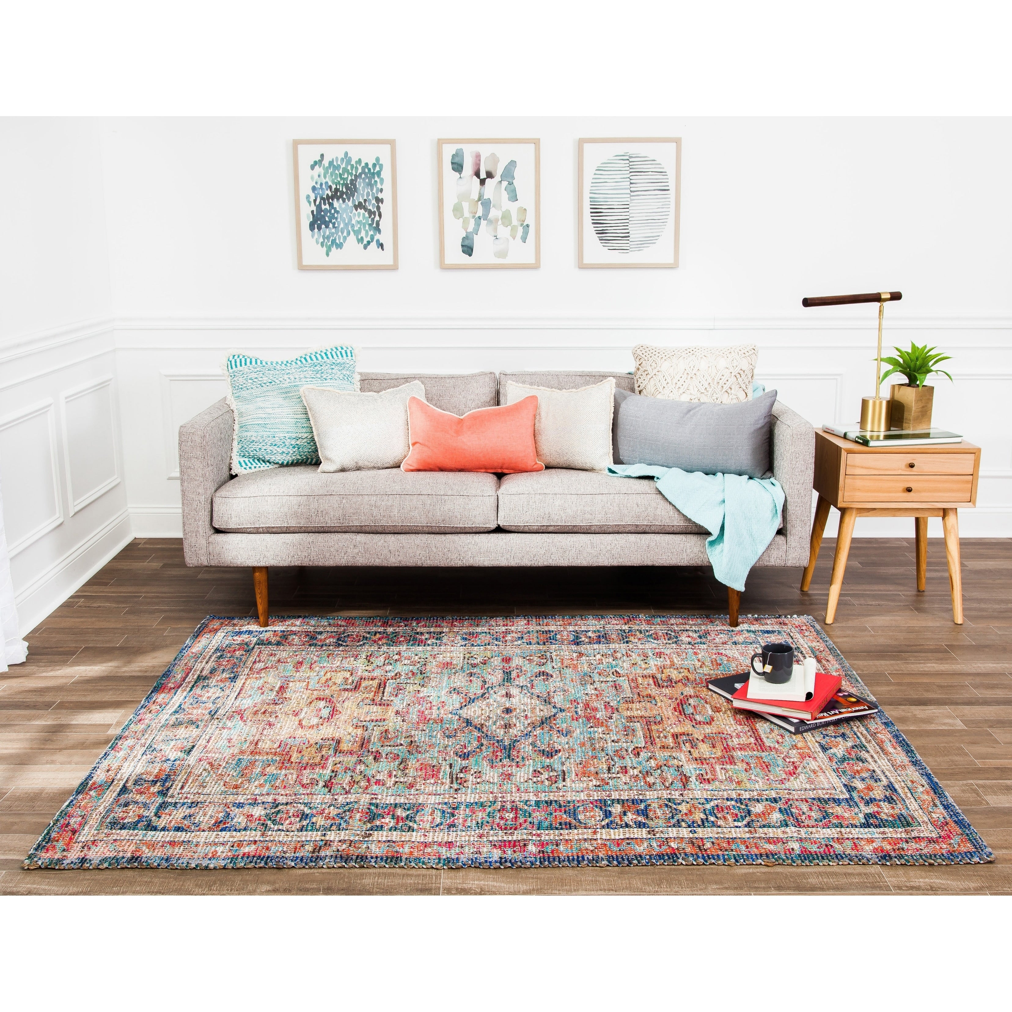 Jani Calo Distressed Red Jute Blend Rug 76 X 9