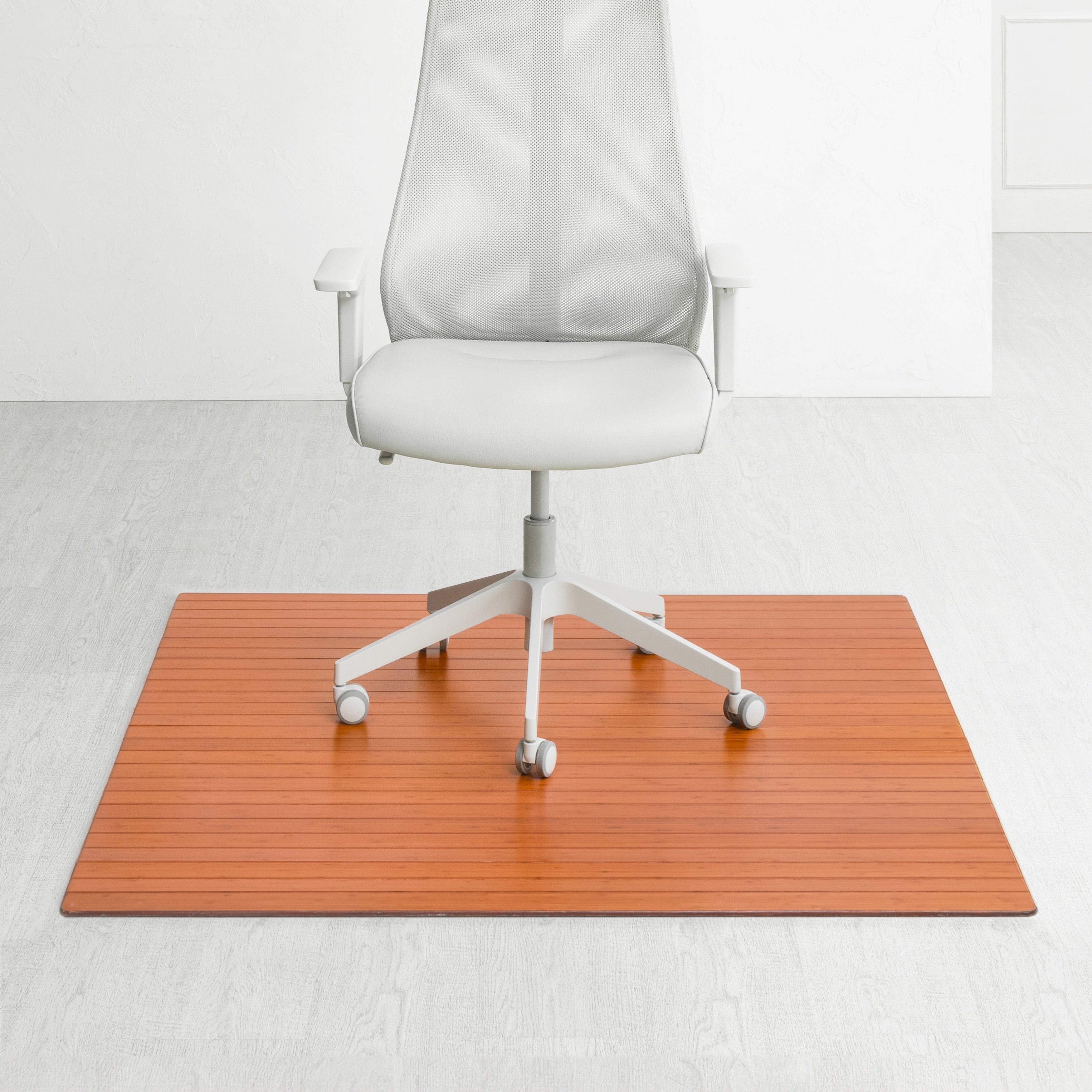 Jani Eco Bamboo Roll Up Rectangular Walnut Chair Mat