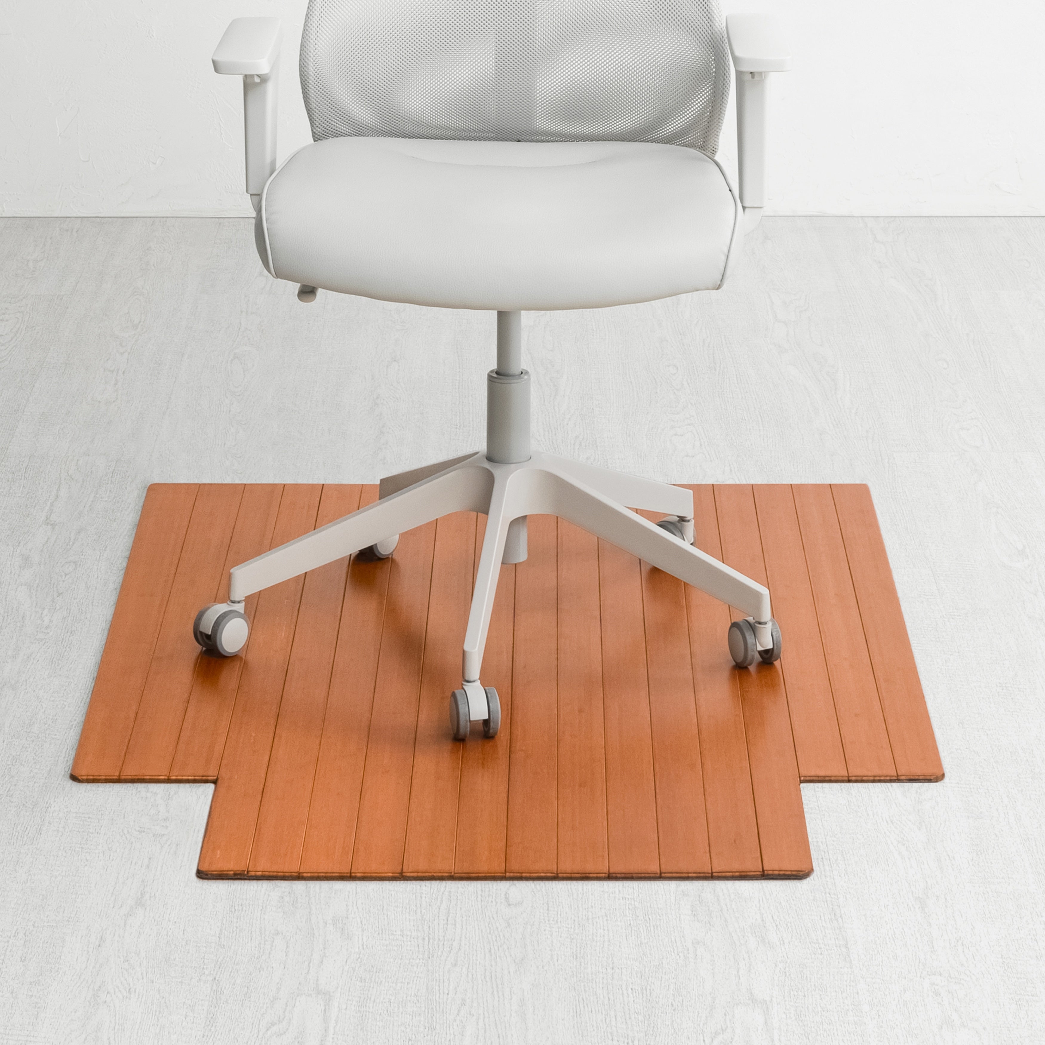 Jani Eco Bamboo Roll Up Rectangular Walnut Chair Mat With Lip