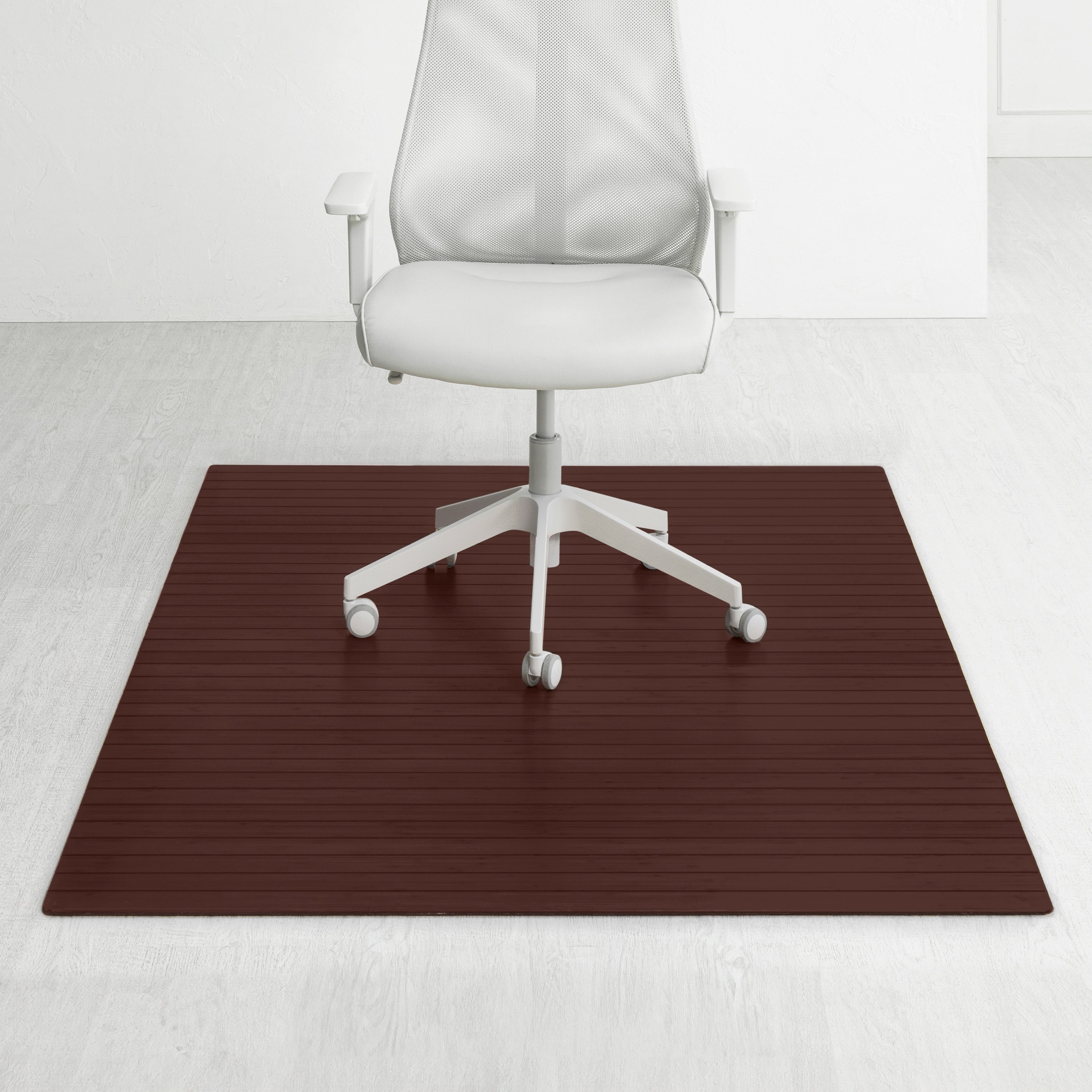 Eco Bamboo Standard Rectangular Cherry Chair Mat 72 X 48