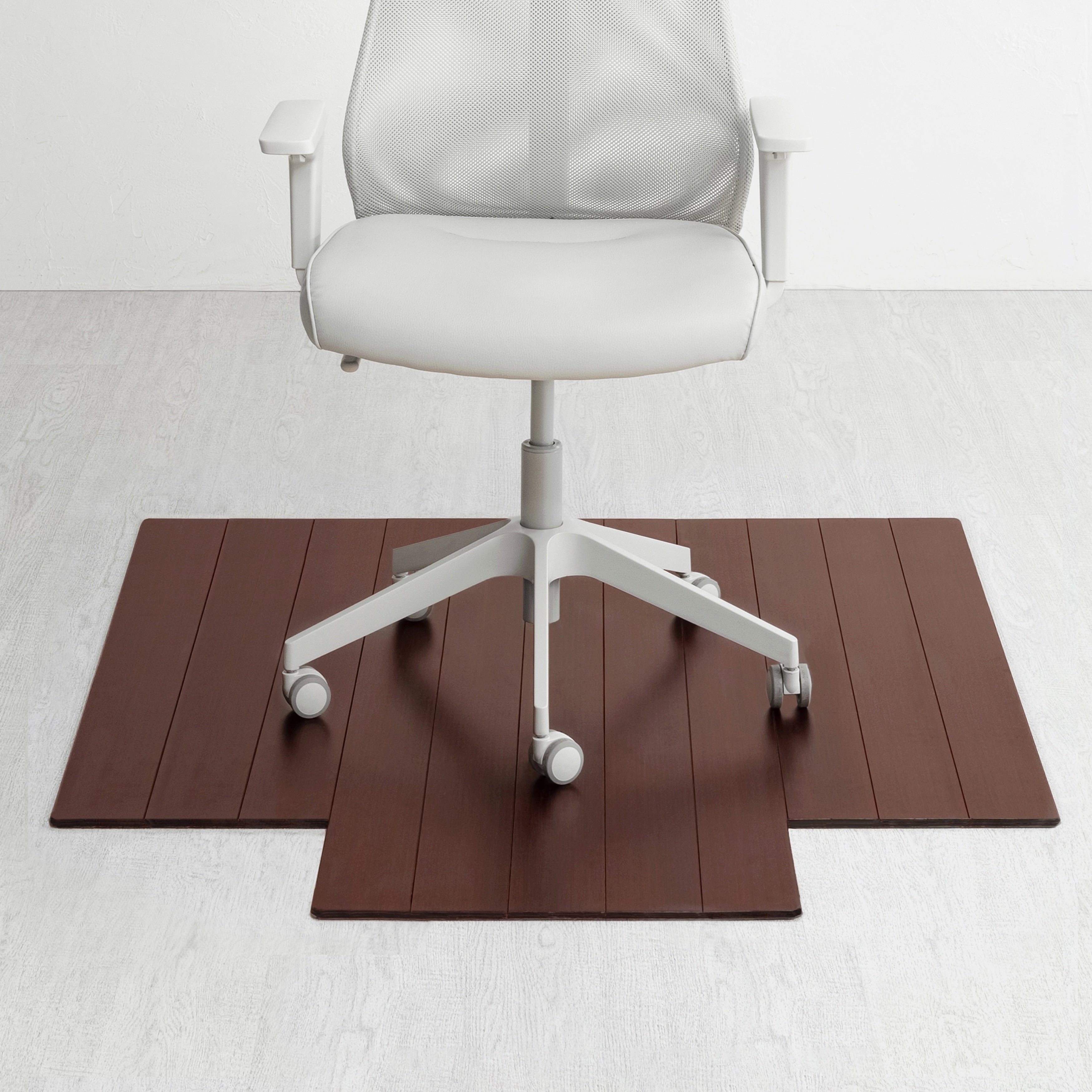 Jani Deluxe Eco Dark Cherry Bamboo 44 X 52 Inch Chair Mat With Lip