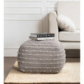 Georgette 22 X 22 X 16 Gray Ivory Pouf