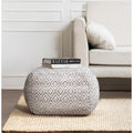 Gray Rhombus 22 Inch Square Pouf
