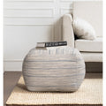 Joya 22 X 22 X 16 Gray Ivory Pouf