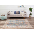 Jani Lucy Blue Floral Jute Chenille Area Rug