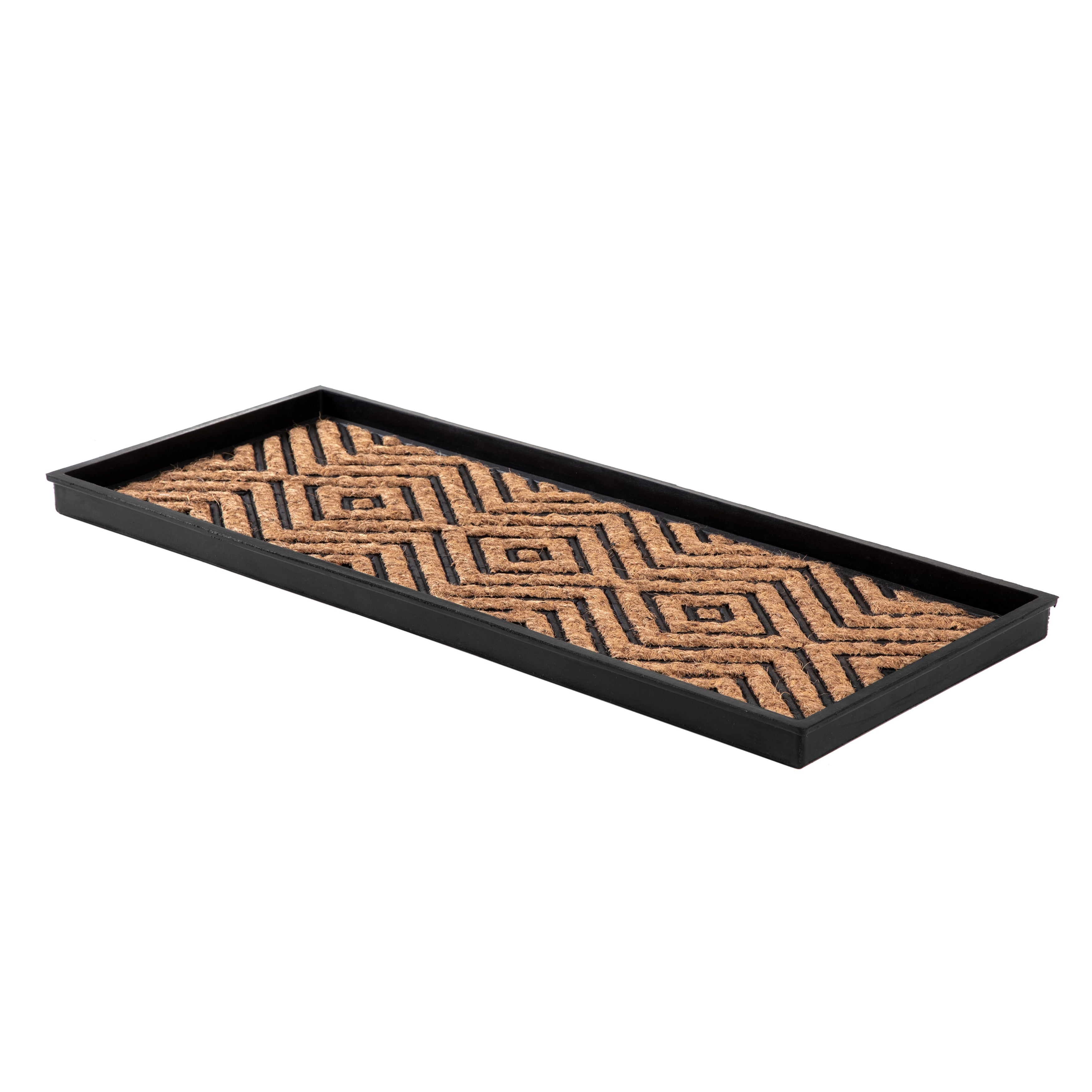 Jani Natural Recycled Rubber Boot Tray With Diamond Coir And Rubber Insert