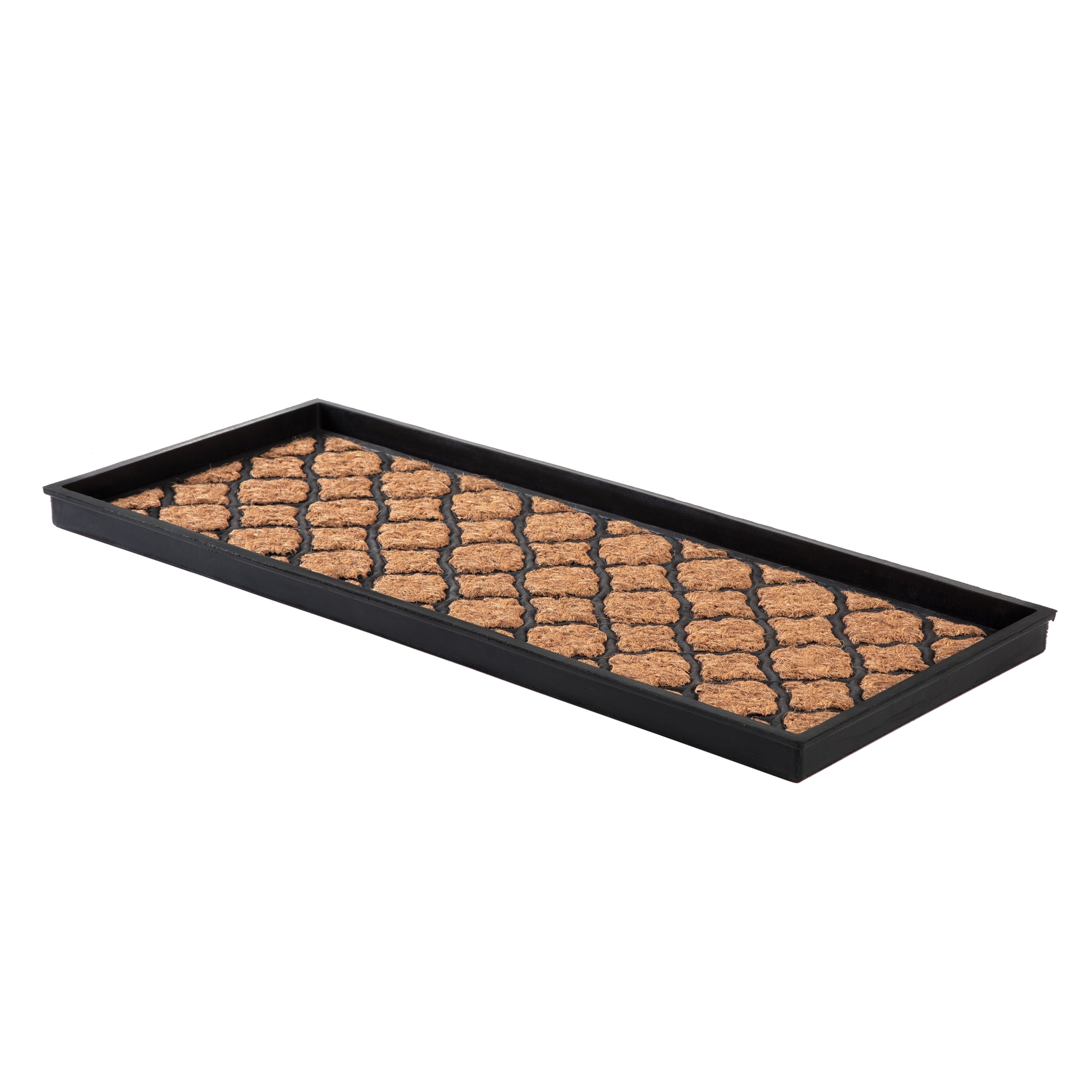 Jani Natural Recycled Rubber Boot Tray With Trellis Coir And Rubber Insert