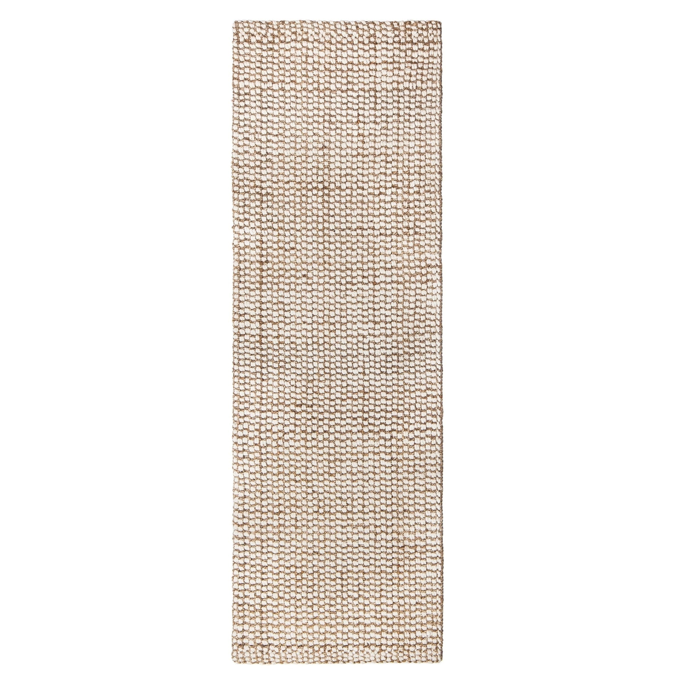 Jani Nelle Tan And Ivory Jute And Upcycled Fiber Runner Rug 26 X 8