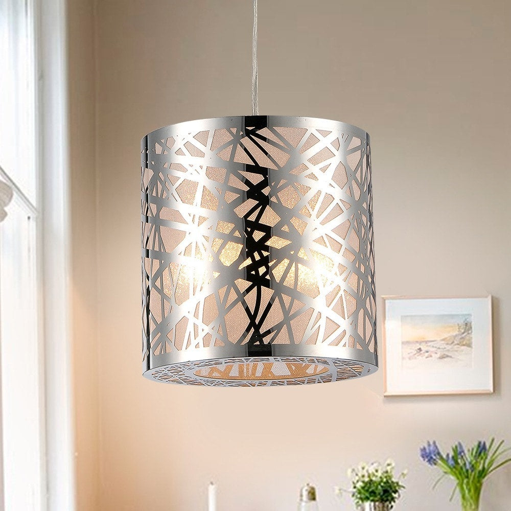 Janna 1 Light Metal 8 Inch Chrome Finish Pendant Lamp