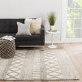 Janson Handmade Geometric Gray White Area Rug 2X3