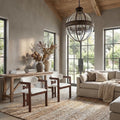 Japandi Upholstered Arm Chairs 2Pc Set