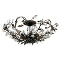 Jardin 19 In W Crystal Bronze Vintage Vine Semi Flush Mount Ceiling Light 19 In W X 8 In H X 19 In D