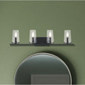 Jared 31 Inch 4 Light Matte Black Vanity Light With Clear Glass Shades