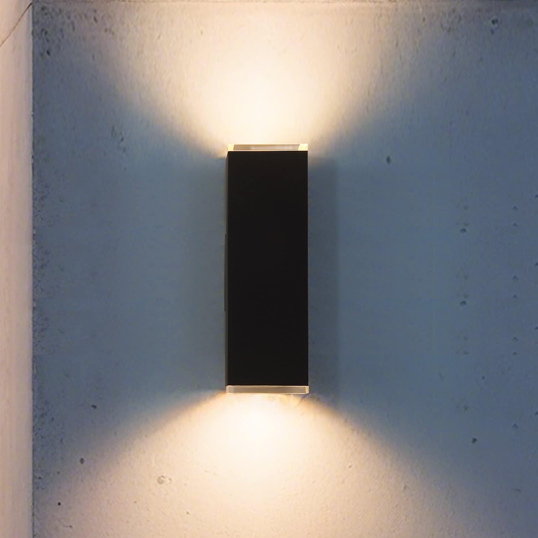 Jasper 14 Inch 2 Light Textured Black Led Exterior Wall Sconce