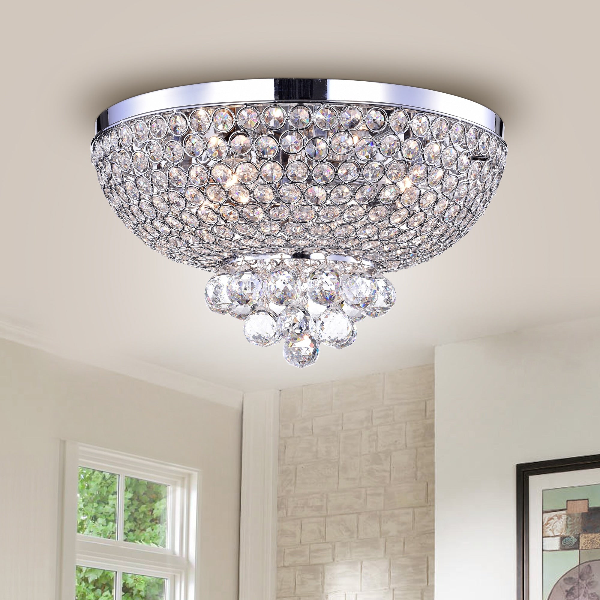 Jassko Chrome 14 Inch Hemisphere Ceiling Lamp