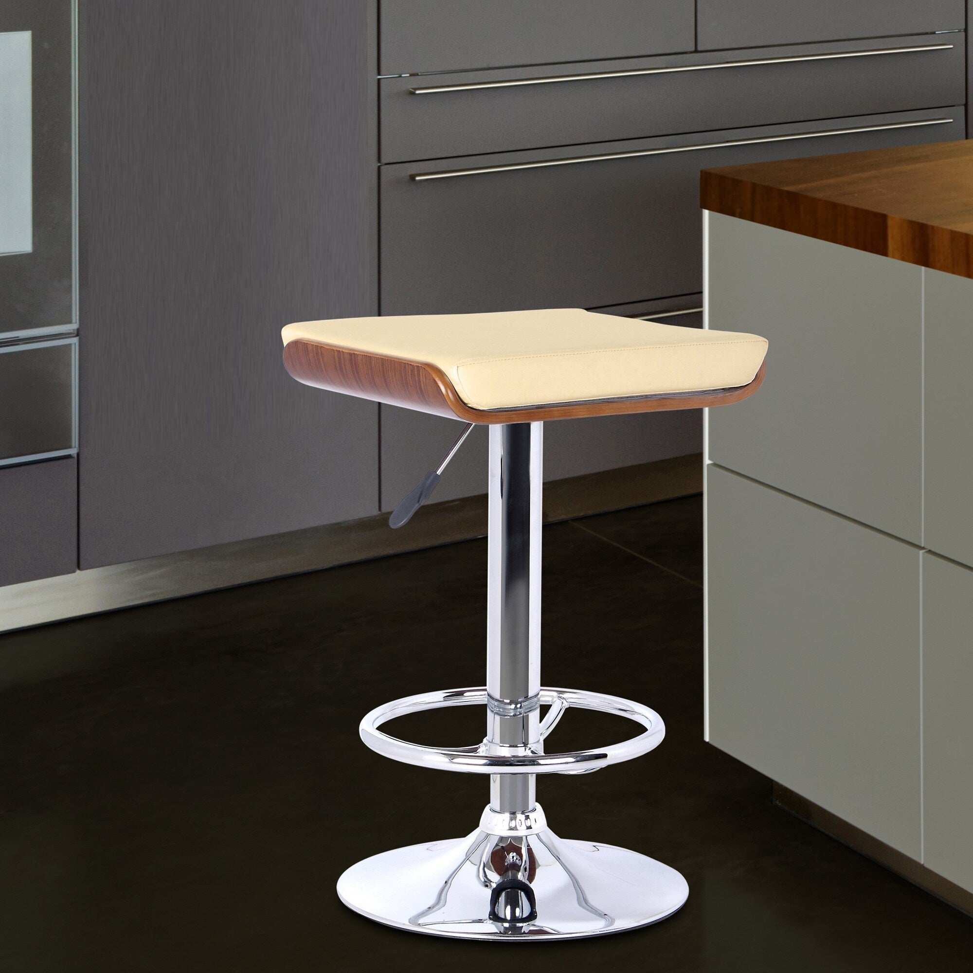 Armen Living Chrome Finish Java Bar Stool