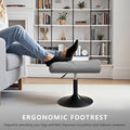 Javlergo Adjustable Height Pu Leather Ottoman With 360 Swivel Footrest Stool For Office Under Desk Space Saving Ottoman