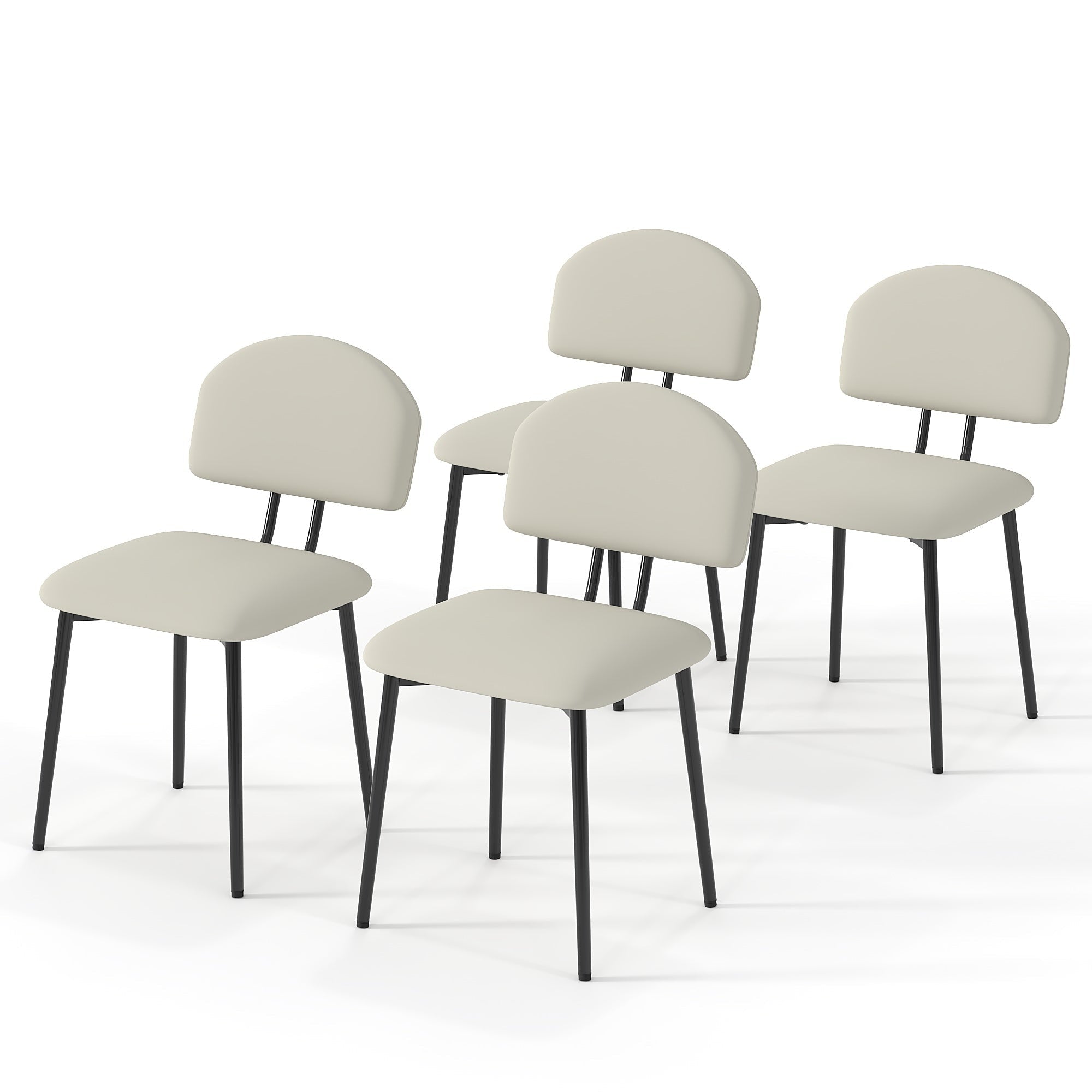 Javlergo Modern Pu Leather Dining Chairs Set Of 2 Or 4 Upholstered Side Chairs Oval Back Compact Kitchen Chairs For Dining Room
