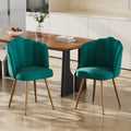 Javlergo Set Of 2 Vanity Chairs With Gold Metal Legs Upholstered Accent Chairs With Finger Shaped Design For Bedroom Living Room