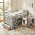 Javlergo Twin Loft Bed With Drawer Cabinet Pulling Out Desk Loft Bed With Safety Guardrail Stairs Pace Saving For Kids Teens