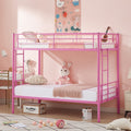 Javlergo Twin Over Twin Bunk Bed With Guardrail Side Ladders Convertible Metal Bunk Bed Separates Into Two Twin Size Beds