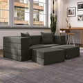 Jaxx Zipline Convertible Queen Size Sleeper Loveseat And Ottoman Set