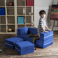 Jaxx Zipline Modular Kids Loveseat With Ottomans