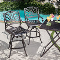 Jayden Outdoor Cast Aluminum Swivel Barstool Set Of 2 By Christopher Knight Home