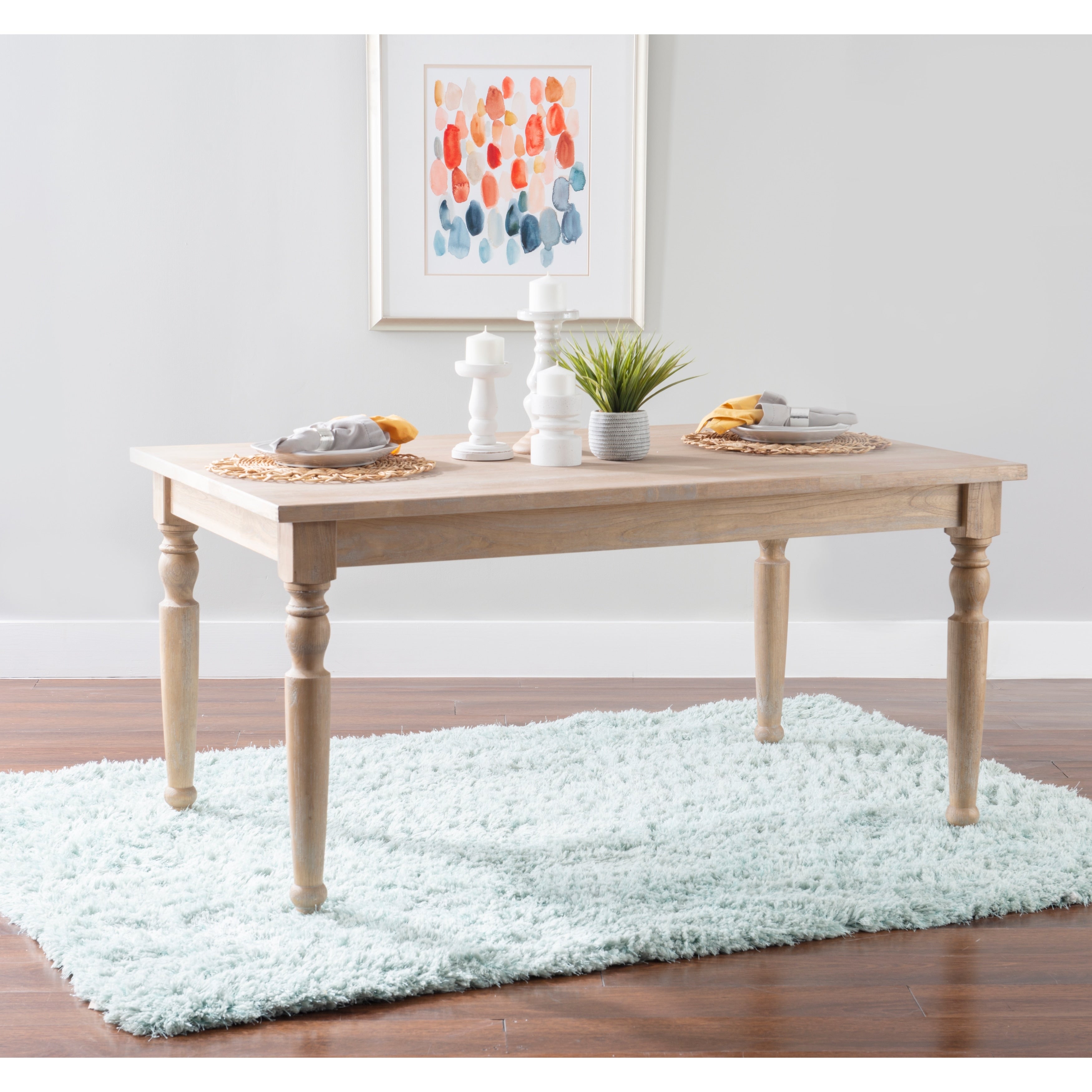 Linon Jayla Light Natural Brown Wood Metal Table