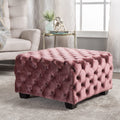 Piper Tufted Velvet Fabric Square Ottoman Bench By Christopher Knight Home