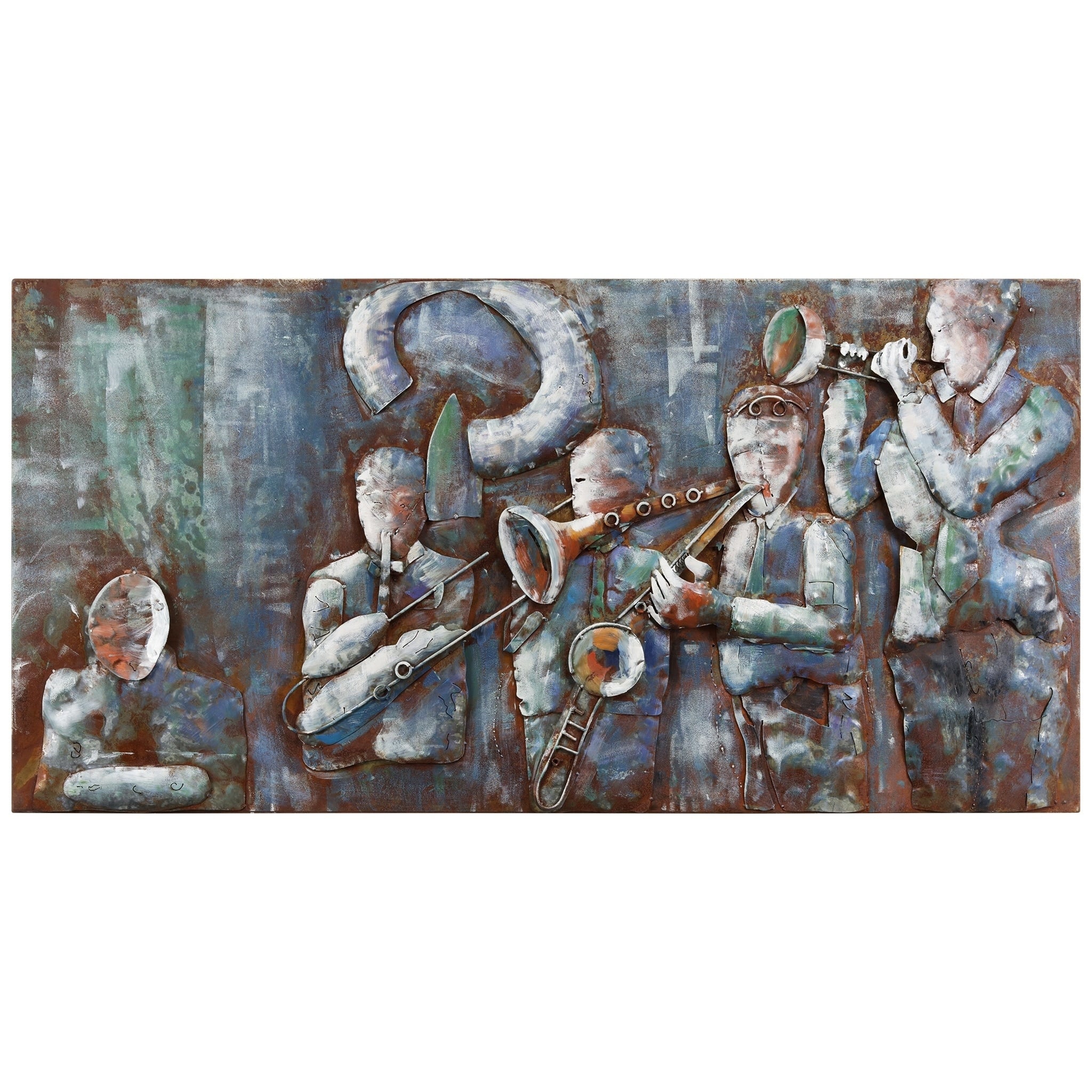 Jazz Band Mixed Media Iron Hand Painted Dimensional Wall Art