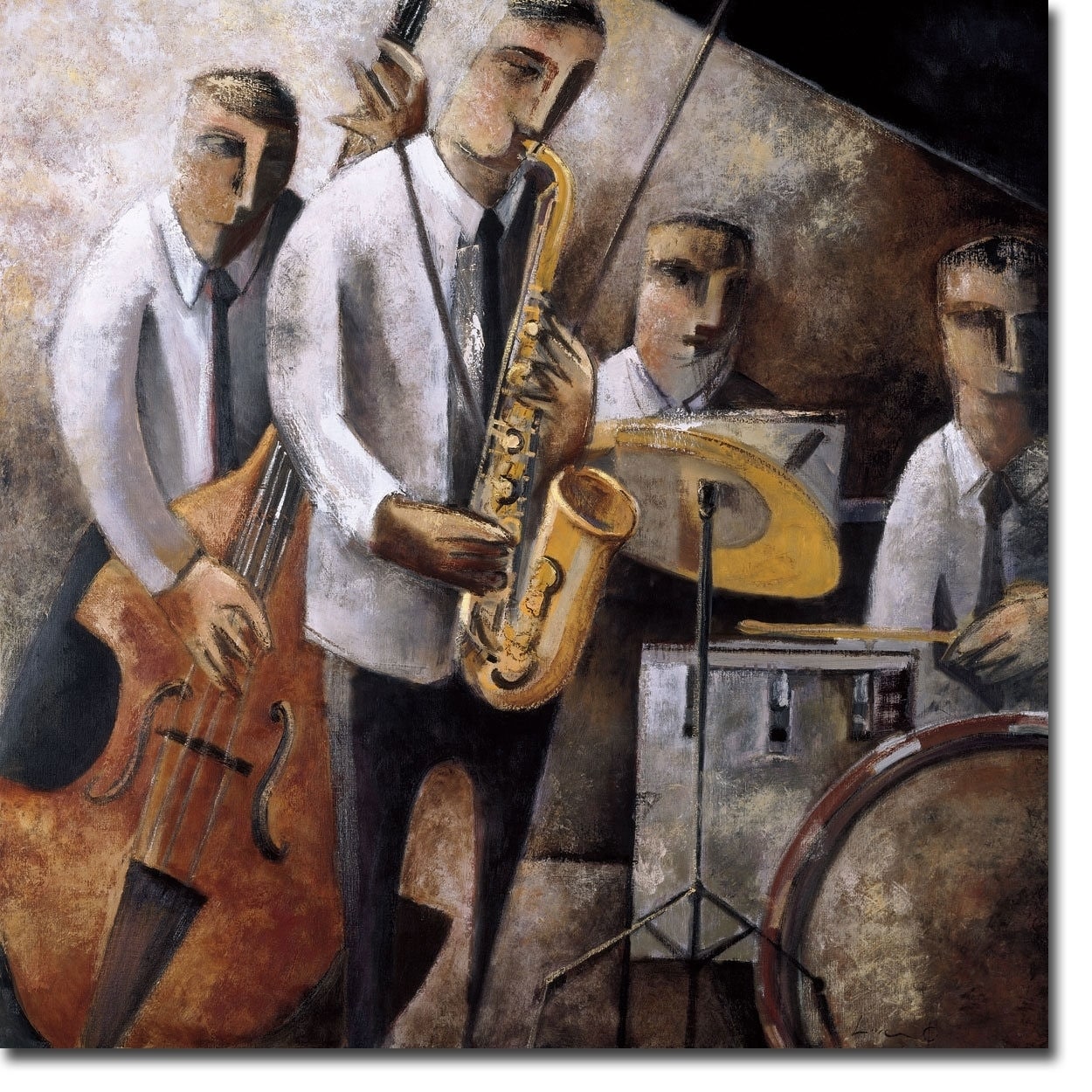 Jazz En Vivo Live Jazz By Didier Lourenco Gallery Wrapped Canvas Giclee Art