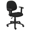 Jea Swivel Posture Chair Adjustable Arms Black Tweed Wheels