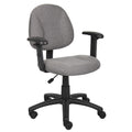 Jea Swivel Posture Chair Adjustable Arms Gray Tweed Wheels