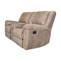 Jem Loveseat With Console Light Brown Faux Leather 77 Inch
