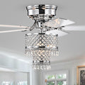 Jemar Chrome 52 Inch 5 Blade Ceiling Fan Pull Chain