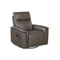 Jen Manual Swivel Glider Reclining Chair Dark Brown Top Grain Leather