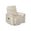 Jen Manual Swivel Glider Reclining Chair Taupe Top Grain Leather