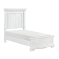 Jena Twin Size Bed Paneled Frame Moldings Modern Farmhouse White