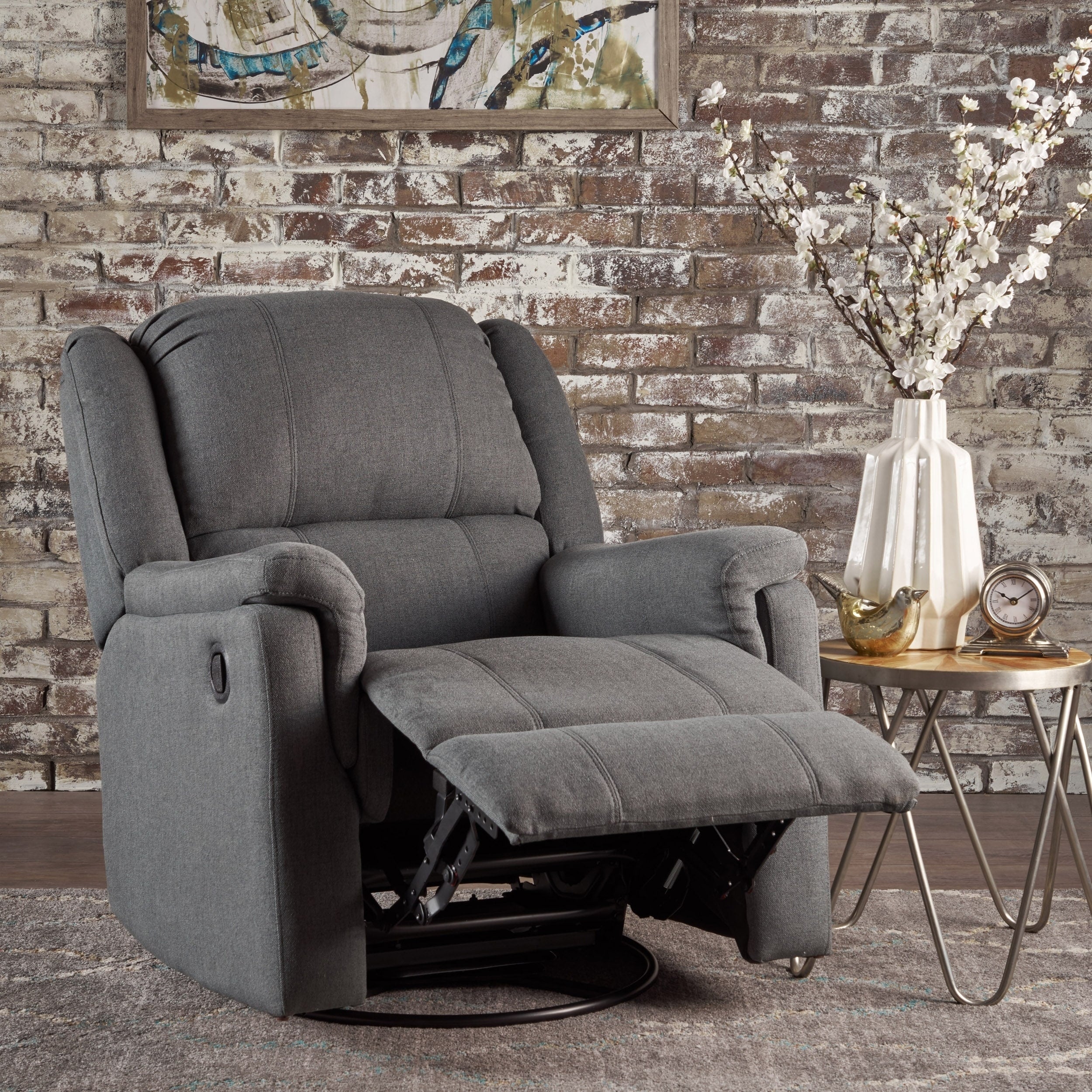 Christopher Knight Home Jennette Fabric Swivel Gliding Recliner