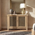 Jennifer Taylor Home Arden 51 Solid Reclaimed Elm Lattice 2 Door Accent Storage Cabinet