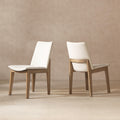Jennifer Taylor Home Auden Upholstered Reclaimed Pine Dining Chair Set Of 2 Soft Flax Light Beige Chenille