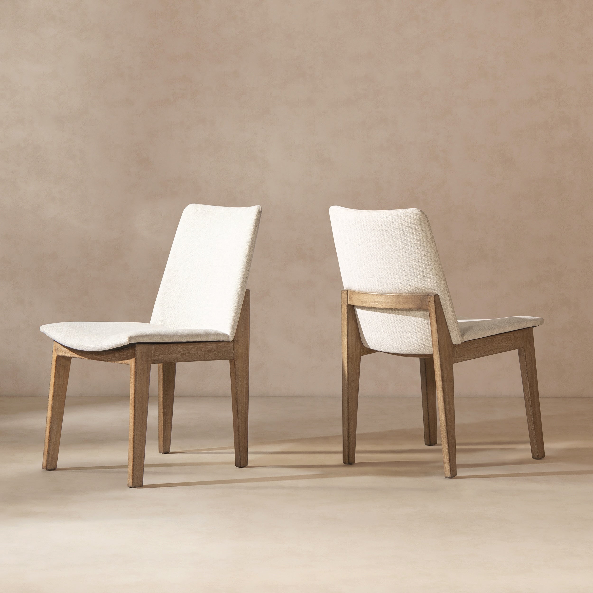 Jennifer Taylor Home Auden Upholstered Reclaimed Pine Dining Chair Set Of 2 Soft Flax Light Beige Chenille