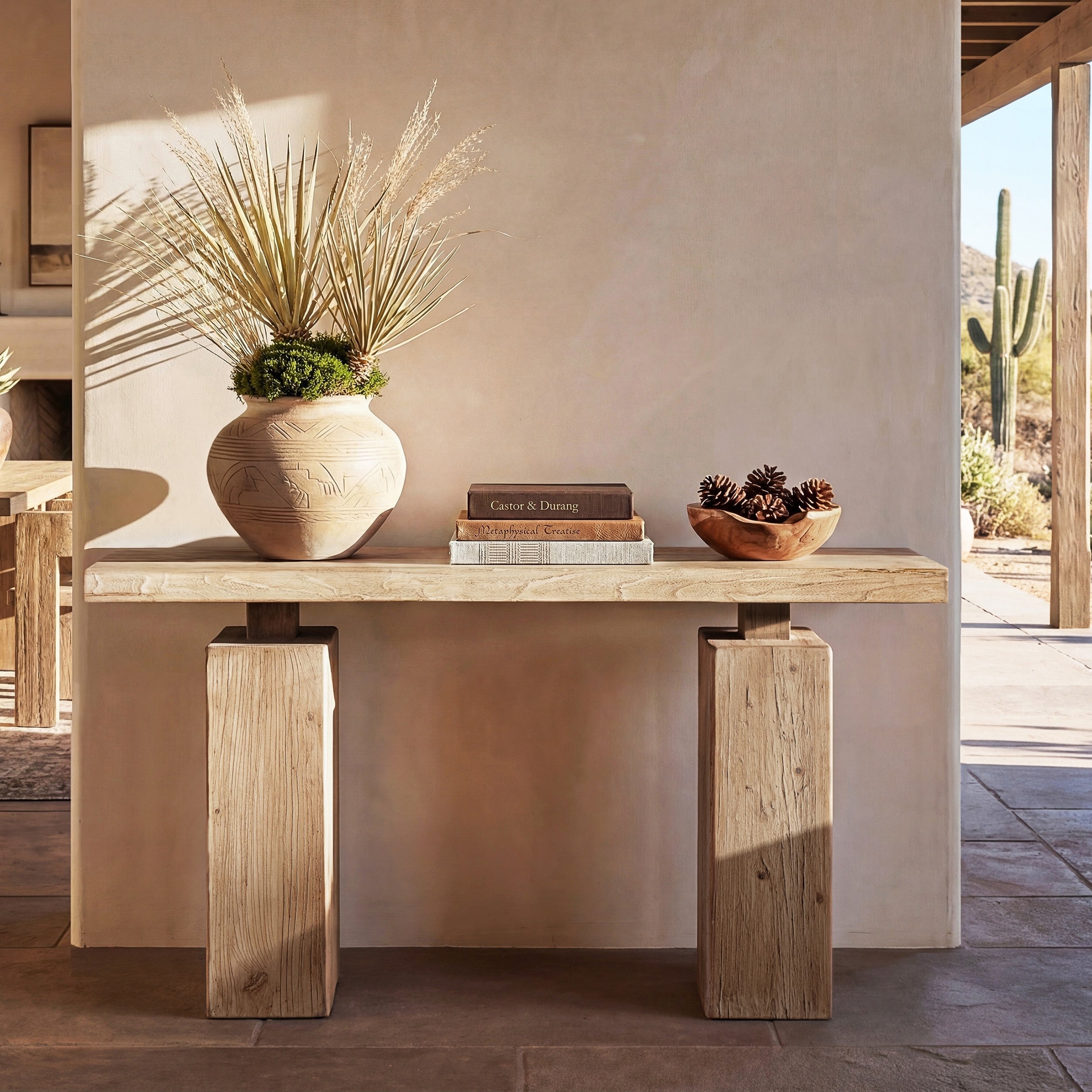 Jennifer Taylor Home Calder 45 Solid Reclaimed Elm Plinth Console Table