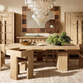 Jennifer Taylor Home Calder 85 Solid Reclaimed Elm Plinth 8 Person Dining Table