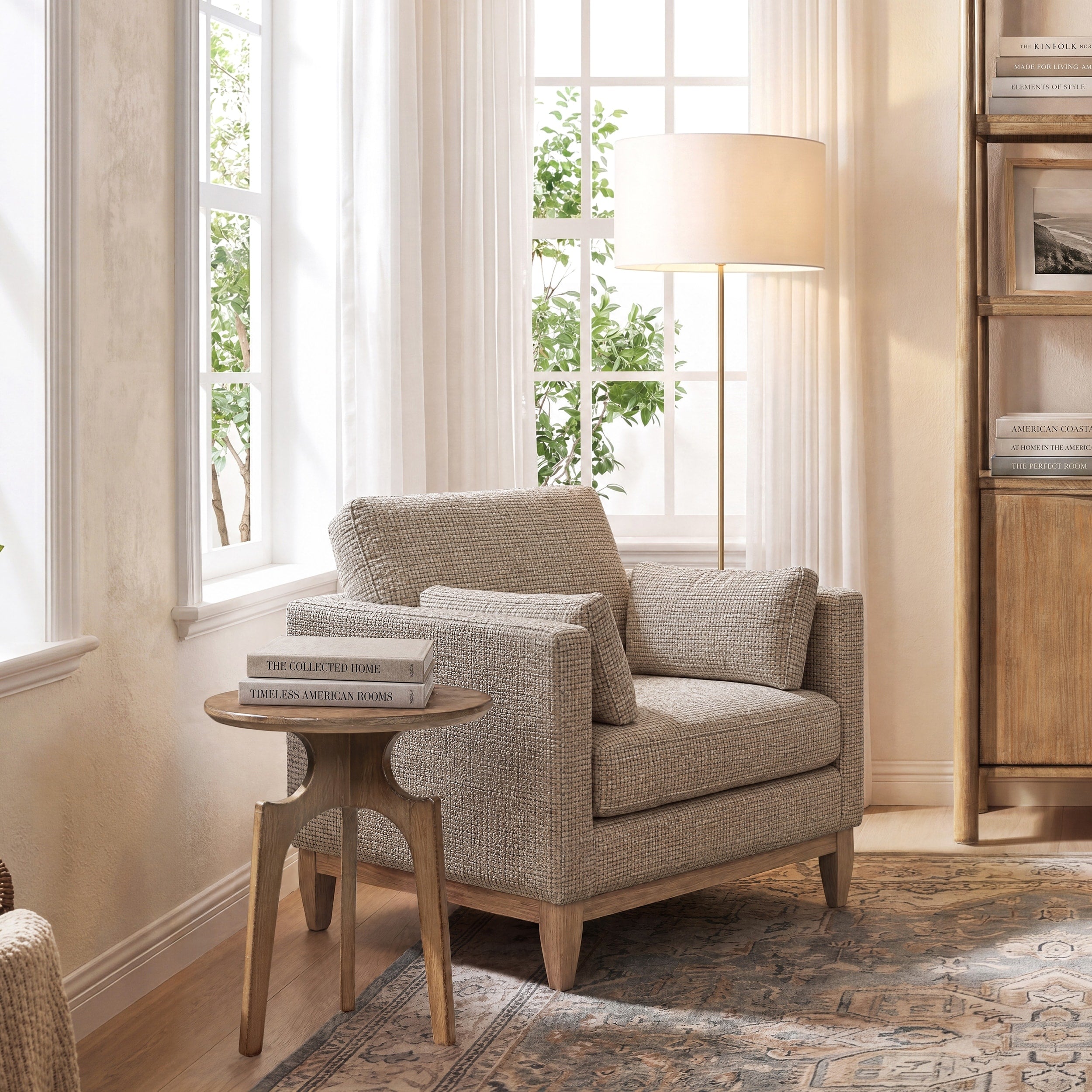 Jennifer Taylor Home Carmel 22 Round Reclaimed Pine Side Table Antique Natural Brown Reclaimed Pine Wood