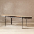 Jennifer Taylor Home Colette 94 Reclaimed Wood Oval Dining Table Antique Natural Brown Antique Blue Grey Reclaimed Pine Wood