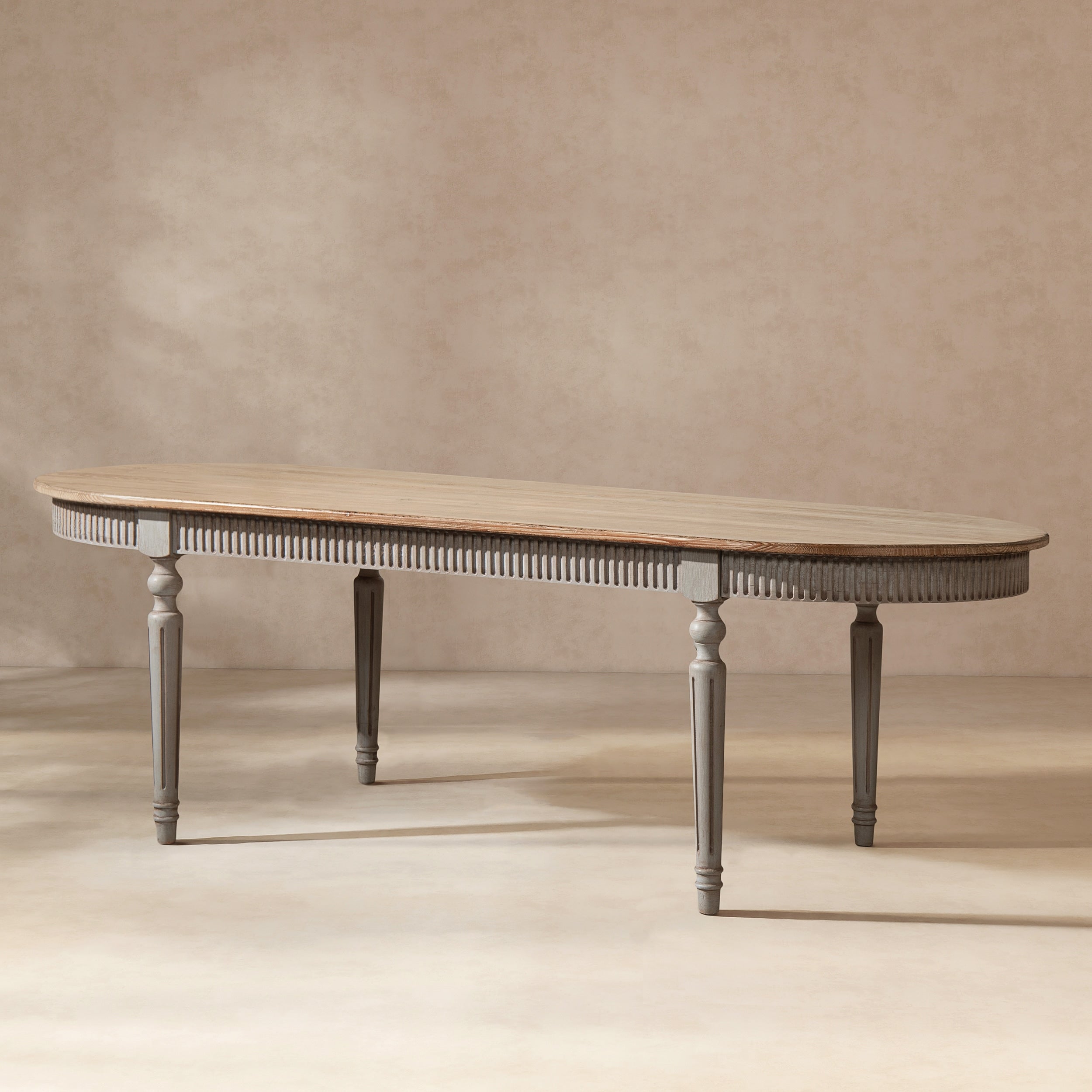 Jennifer Taylor Home Colette 94 Reclaimed Wood Oval Dining Table Antique Natural Brown Antique Blue Grey Reclaimed Pine Wood